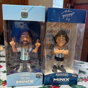 Lionel Messi and Diego Maradona Collectible Figurines bundle
